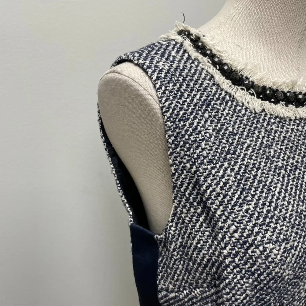 Tory Burch Sheath Dress‎ Womens 4 Blue Tweed Jacket Business Career Teacher